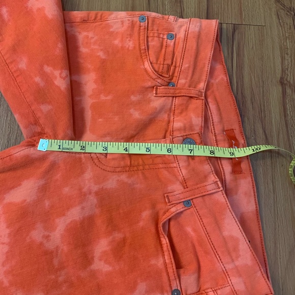 7 For All Mankind Orange Tie Dye Skinny Jeans - Picture 10 of 11